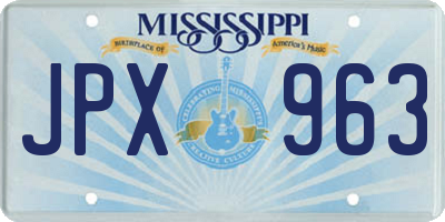 MS license plate JPX963
