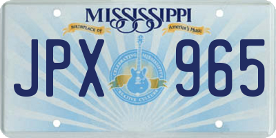 MS license plate JPX965