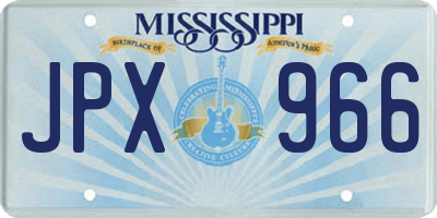 MS license plate JPX966