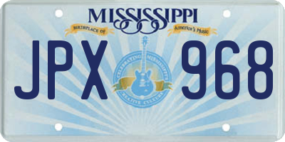 MS license plate JPX968