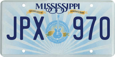 MS license plate JPX970