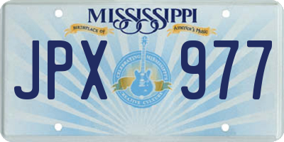 MS license plate JPX977