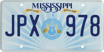 MS license plate JPX978