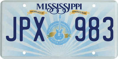 MS license plate JPX983