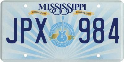 MS license plate JPX984
