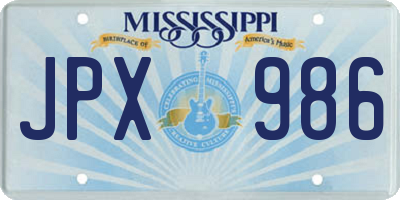 MS license plate JPX986