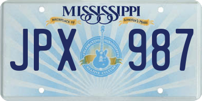 MS license plate JPX987
