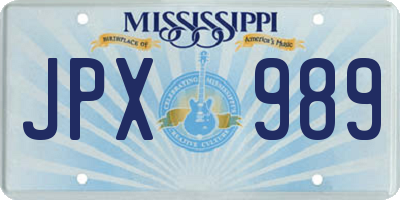 MS license plate JPX989