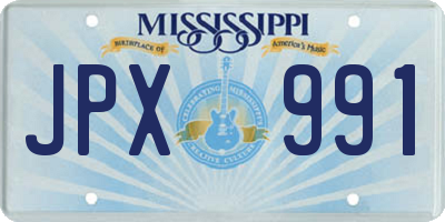 MS license plate JPX991