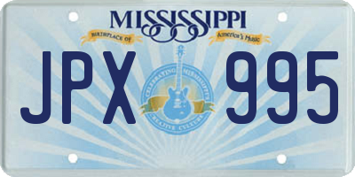 MS license plate JPX995