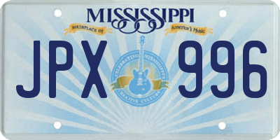 MS license plate JPX996