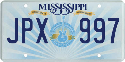 MS license plate JPX997