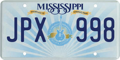 MS license plate JPX998