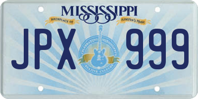 MS license plate JPX999