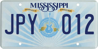 MS license plate JPY012