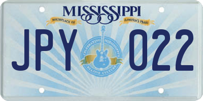 MS license plate JPY022
