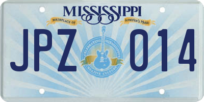 MS license plate JPZ014