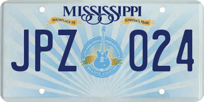 MS license plate JPZ024