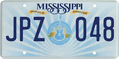MS license plate JPZ048