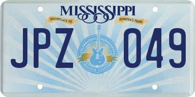 MS license plate JPZ049
