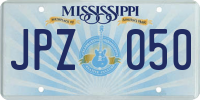 MS license plate JPZ050