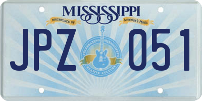 MS license plate JPZ051