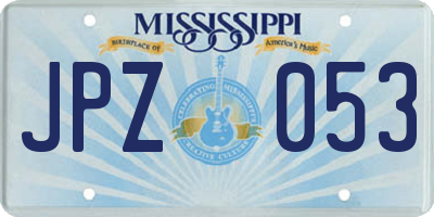 MS license plate JPZ053