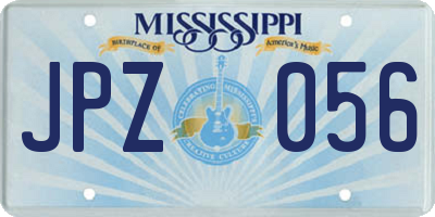 MS license plate JPZ056