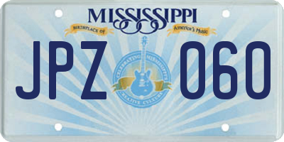 MS license plate JPZ060
