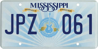 MS license plate JPZ061