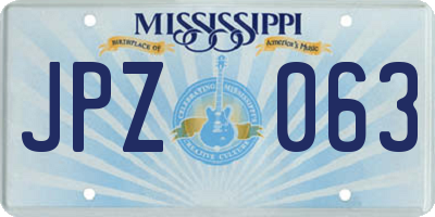MS license plate JPZ063