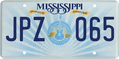 MS license plate JPZ065