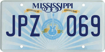 MS license plate JPZ069