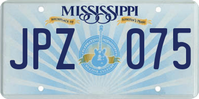 MS license plate JPZ075