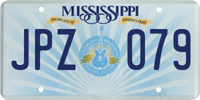 MS license plate JPZ079