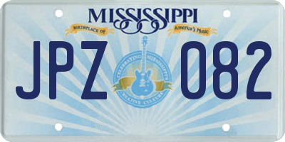 MS license plate JPZ082