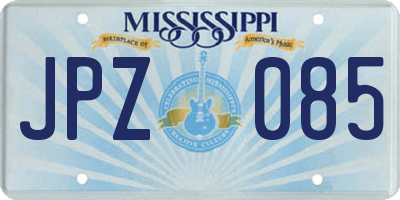 MS license plate JPZ085