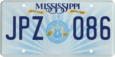 MS license plate JPZ086