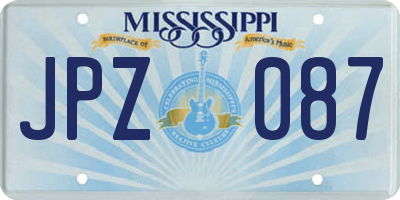 MS license plate JPZ087