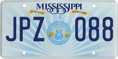 MS license plate JPZ088