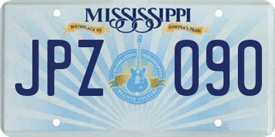MS license plate JPZ090