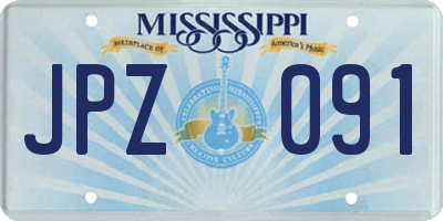 MS license plate JPZ091