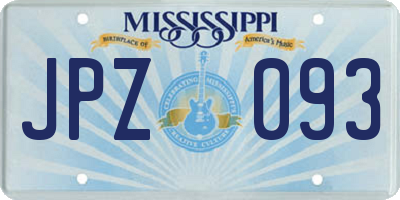 MS license plate JPZ093