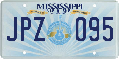 MS license plate JPZ095