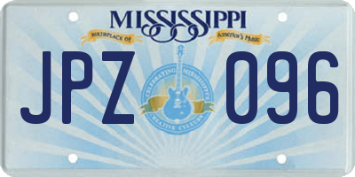 MS license plate JPZ096