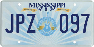 MS license plate JPZ097