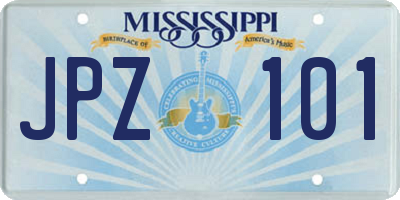 MS license plate JPZ101