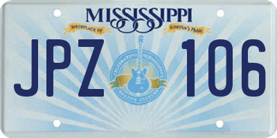 MS license plate JPZ106