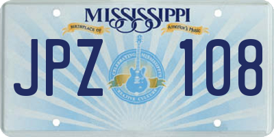 MS license plate JPZ108