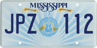 MS license plate JPZ112